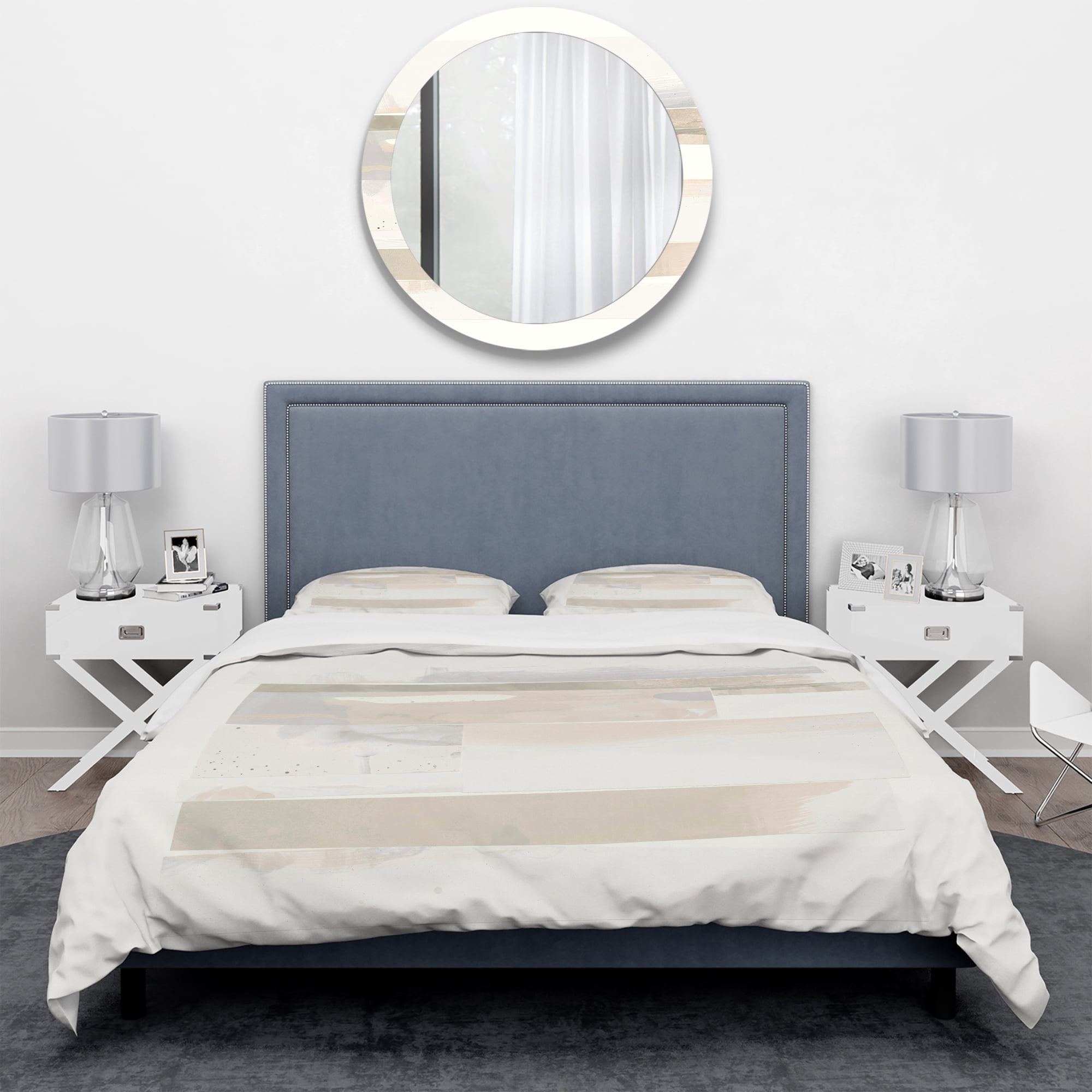 Designart 'Geometric Neutral Form IV' Geometric Duvet Cover Set