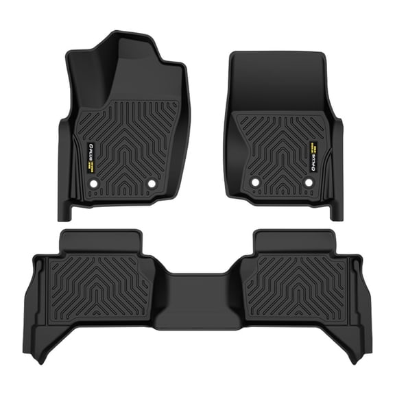 Floor Mats All Weather Liners Fit for 2024 Toyota Tacoma Accessories Double Cab Front & Rear 2-Row Custom Fit TPE, Automatic