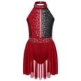 thumbnail image 3 of inhzoy Robe de Danse Lyrique Sans Manches Dos Nu Brillant avec Tutu Bourgogne 14, 3 of 7