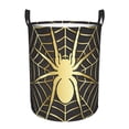 thumbnail image 1 of Balery Gold Spider On The Web Cesta de ropa redonda con asas, impermeable, independiente, para ropa, juguetes, dormitorio y familia-Small, 1 of 6