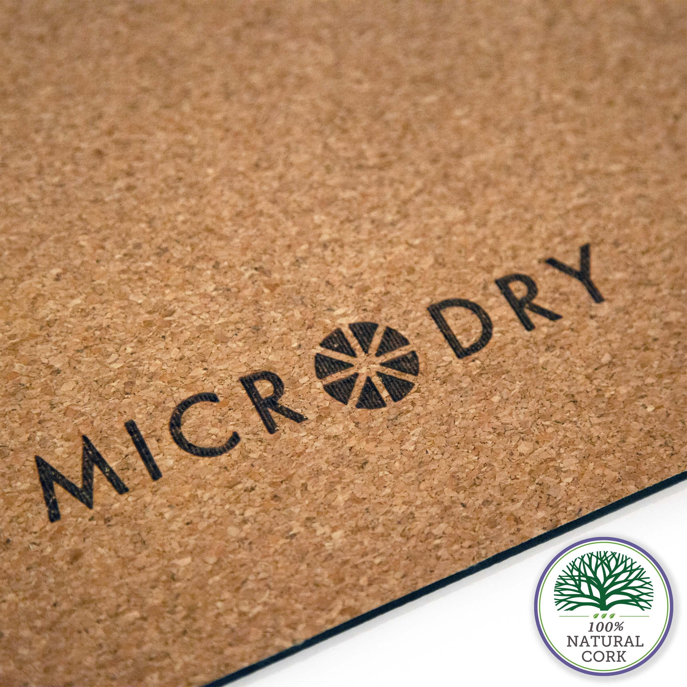 Microdry 100% Natural Cork Fitness Exercise Mat, Eco Friendly 6ft x 26in