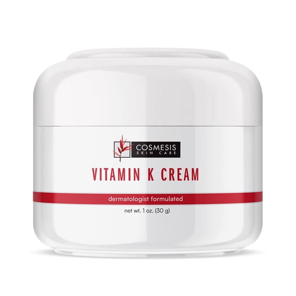 Crema de vitamina K con mezcla de té antioxidante | Reducir el enrojecimiento y la decoloración | 1 onza (28g) | cosmesis