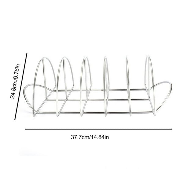 Parrilla para parrilla, soporte para barbacoa de acero inoxidable, soporte para barbacoa, estante para costillas probado profesionalmente