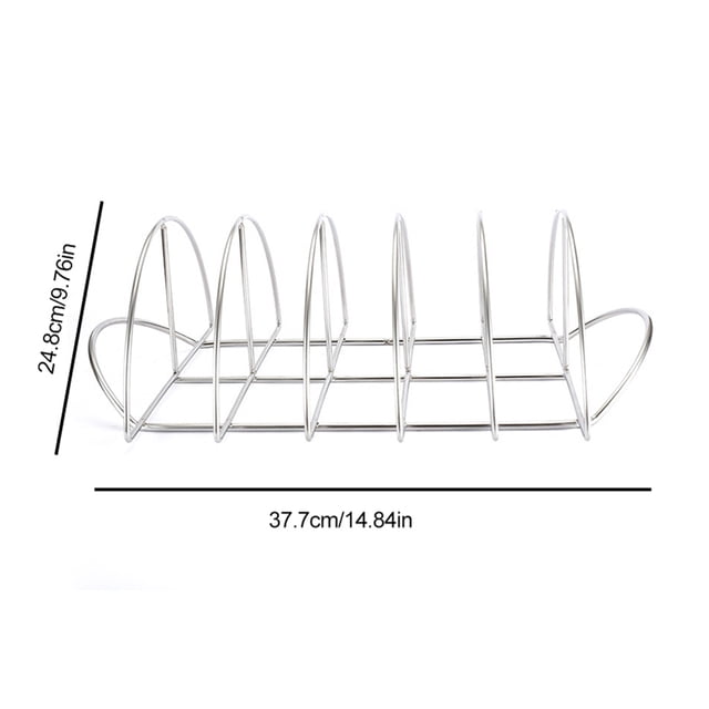 Parrilla para parrilla, soporte para barbacoa de acero inoxidable, soporte para barbacoa, estante para costillas probado profesionalmente