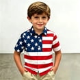 thumbnail image 2 of CONZONE 250Th Anniversary Usa T Shirts For Child Kids Boys Lapel Independence Day Graphic Prints Short Sleeve Comfortnable Tops Red5 Size 6-7 Years, 2 of 4