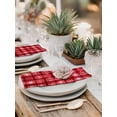 thumbnail image 5 of Red Plaid Cloth Napkins Set of 4 Reusable Dinner Napkins, Modern Art Checkered Farmhouse Cocktail Napkin Washable Table Napkins for Wedding/Holiday Party/Baby Shower 20"x20", 5 of 7