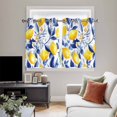 thumbnail image 5 of Summer Lemon Kitchen Curtains Short 54 Inch Length, Watercolor Yellow Blue Garden Floral Grommet Top Bedroom Living Room Curtains, Light Filtering Cafe Curtain Drapes 2 Panels Set 84''x54'', 5 of 9