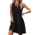 thumbnail image 2 of Womens Swimsuit Cover Up Hollow Out Crochet Coverups Sleeveless Beach Dress Tank Bikini Cover Ups - Knit Swimwear Mesh Bathing Suit Hollow Out Dress - Summer Vacation Travel Dress 2026 Black L, 2 of 6