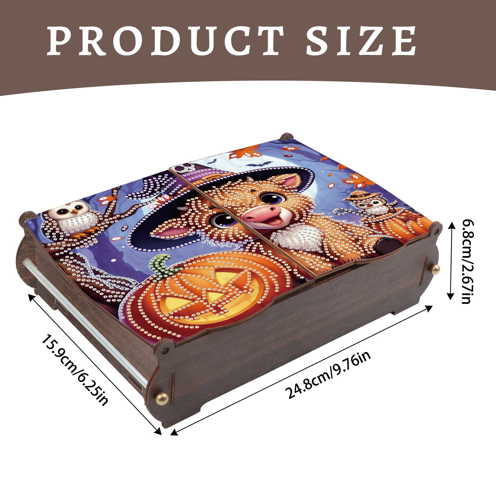 Diamond Painting Kit Storage Box, Halloween Pumpkin Calf DIY Multi-Purpose Craft Storage Box, Suitable for Home Office Holiday Gifts