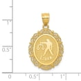 thumbnail image 2 of 14k Yellow Gold Libra Zodiac Oval Necklace Charm Pendant, 2 of 6