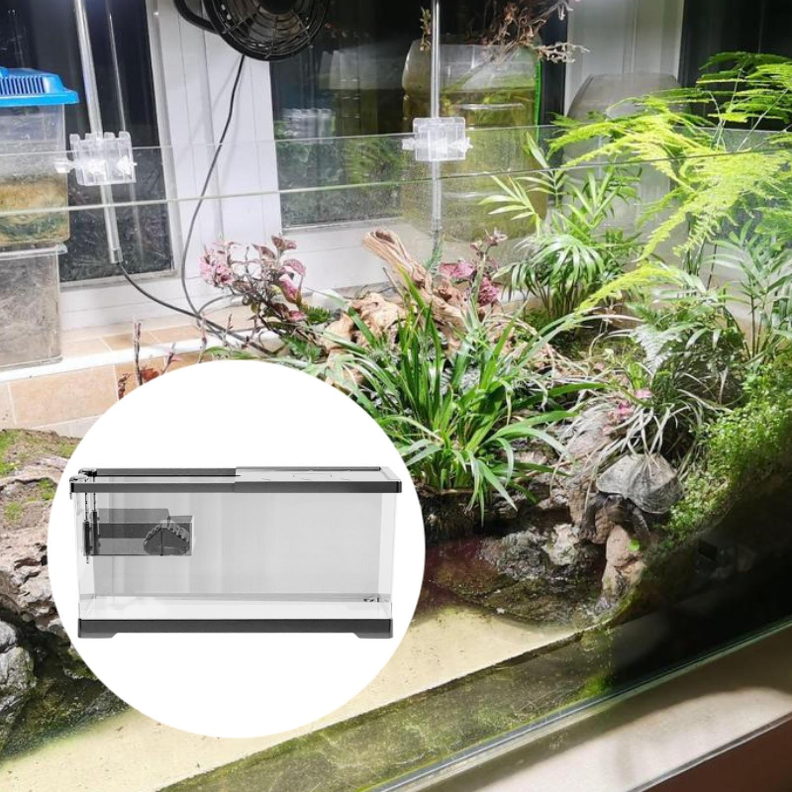 CarpNettore Turtle Tank Aquarium Tortoise Enclosure Starter Kit Hideout Reptile Tank with Basking Platform Aquatic Terrarium for Breeding L w Platform and Lid