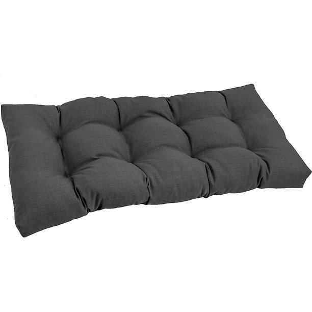 Indoor/Outdoor Tufted Bench Cushion, 42" Wide, Cool Gray
