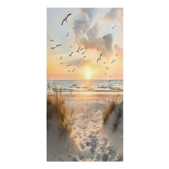 RKSupls Seagulls Flying Beach Sunset Microfiber Beach Towel Absorbent Compact Towels for Swimming Pool Beach Travel Things for Vacation Essentials Adult Gift,61.4×30.3Inch