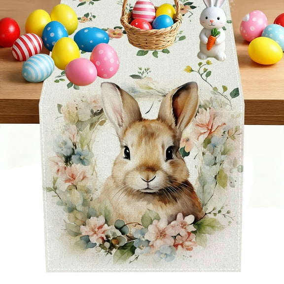 YOPINCO Easter Table Runner Seasonal Spring Holiday Party Fireplace Kitchen Dining Room Home Decoration 13''×72''