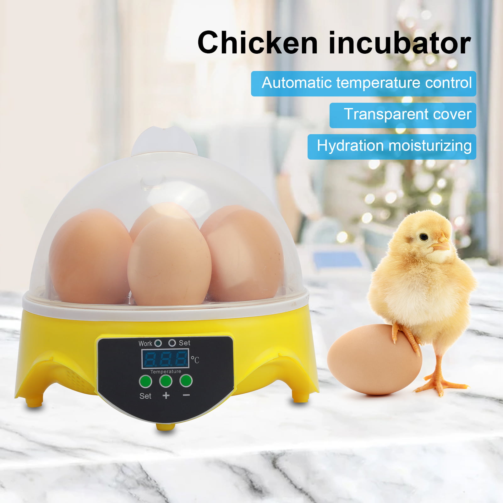 YouN 7 Egg Incubator Poultry Incubator Brooder Digital Temperature Control 