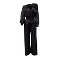thumbnail image 4 of Women's Trousers Suit Women'S Formal V Neck Satin Elegant Two Piece Suits,Black Women's Trousers Suit XL, 4 of 5