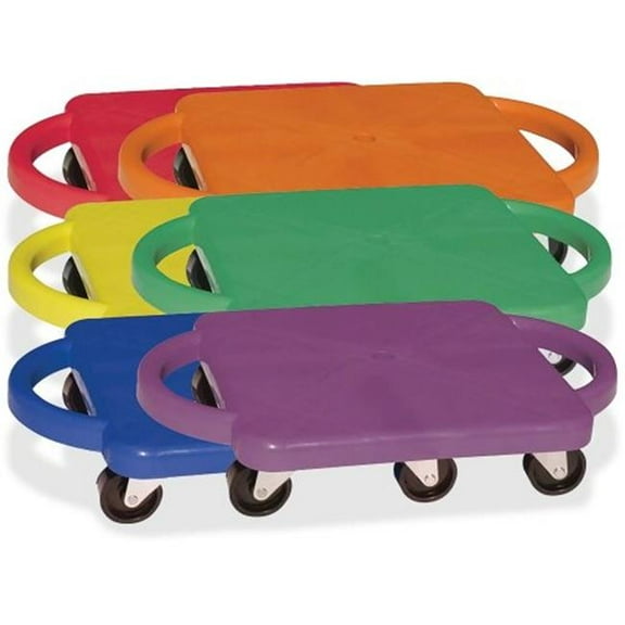 Scooters With Handles Set Of 6 - Blue - Green - Orange - Red - Purple - and Yellow