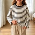 thumbnail image 6 of VIPOIN Striped Long Sleeve Shirt for Kids, Crewneck Casual Soft Daily Top, Sizes 2-12 Years, 6 of 6