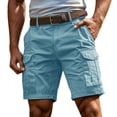 thumbnail image 2 of Men's Cargo Shorts Tactical with Multi Pockets Big Tall Lightweight for Hiking Golf Work Outdoor (Excluding belt) Light Blue 3XL, 2 of 6