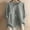 *Gray, variant on ClodeEU Women's Linen Blend Printed Short Sleeve Top ,Casual Loose Button Blouse Black,Womens Plus XL