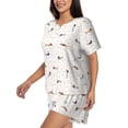 thumbnail image 2 of Bixox Women's Dachshund Dog Puppy Printed Pajama Set 2 Piece Lounge Set Top and Shorts Soft Pajamas, Shorts with Pockets, 2 of 7