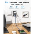 thumbnail image 4 of Pico 20W Travel Adapter, 5-Port  Power Adapter 1 AC, 2 USB C and 2 USB-A, International Plug Adaptor Worldwide for  to European UK  Spain  Zealand Over 200 Countries, 4 of 6