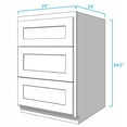 thumbnail image 3 of Craftline Ready to Assemble White Shaker 3 Drawer Base Cabinet, 3 of 6