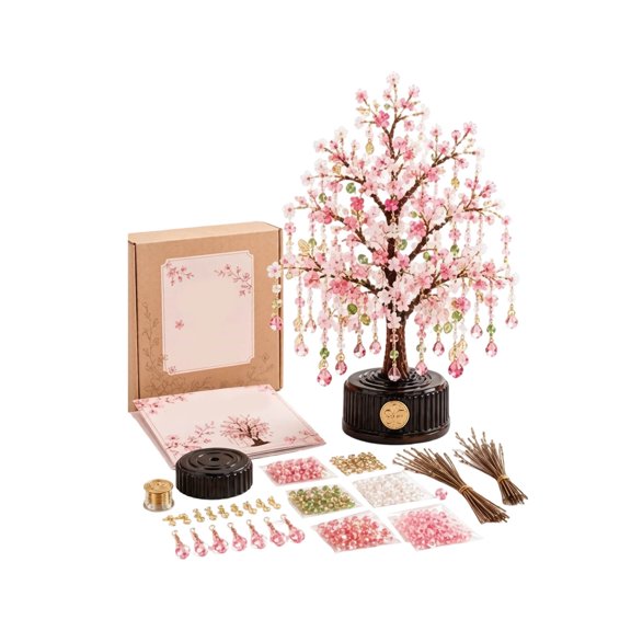 Art DIY Beaded Tree Craft Kit, Handmade Desktop Decorative Ornament Set with All Tools & Accessories, Art Craft Project for Home Decor, Stress Relief & Holiday Gifting