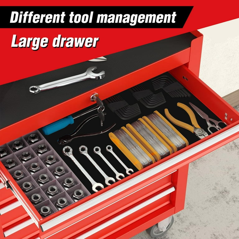 Seizeen Rolling Toolbox with 5 Drawers, Metal Storage