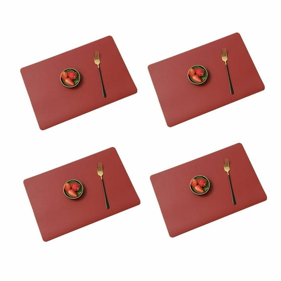 AUQ Placemat,Fade-Resistant Table Mat,Non-Slip Heat-Insulating Dinner Mats,Red,45*30cm