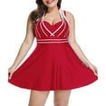 thumbnail image 4 of Womens Halter Swimdress Plus Size Two Piece Swimsuit Tankini Set, 4 of 5