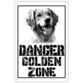 thumbnail image 1 of Letrero de metal con zona de peligro de Golden Retriever. Letrero de metal para ver al perro. Decoración de pared para el hogar, la cocina y el exterior. Tamaño: 16 x 12 pulgadas, 1 of 4