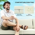 thumbnail image 5 of Barara King Patio Outdoor Sofa,3 Seater Wicker Outdoor Couch Patio Sofa with Storage, Thickened Cushions, Cream White, 5 of 11