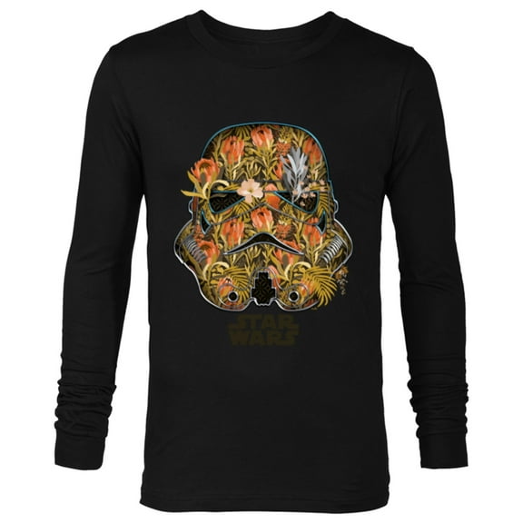 Star Wars Stormtrooper Helmet Floral Garden Reimagined - Long Sleeve T-Shirt for Men - Customized-Black