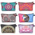 thumbnail image 2 of Bolsas de cosméticos con estampado de flores de Mandala para mujer, bolsa de Maquillaje, Kit de aseo, bolsa organizadora, bolsa de belleza multifunción, Neceser LIUWENJING unisex, 2 of 2