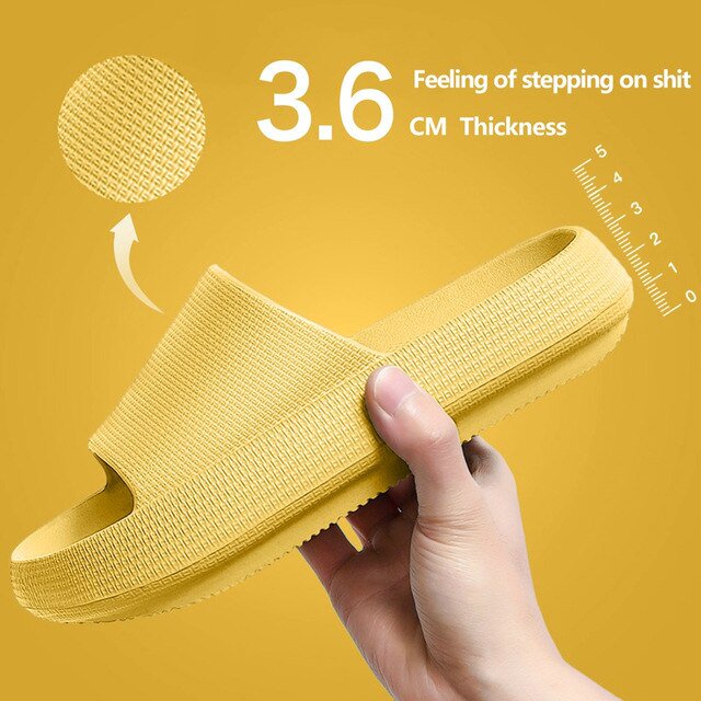 Zapatillas de baño de plataforma gruesa para mujer, chanclas antideslizantes de nube, sandalias de moda, suela suave, toboganes de interior EVA