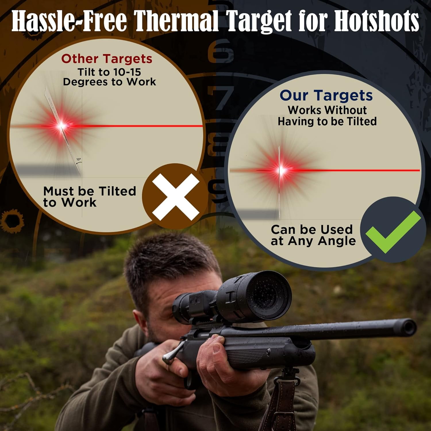 5-Diamond Colored Passive Thermal Targets, 5 Pack, Zeroing Thermal Targets with Diamond Bullseye