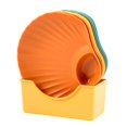 thumbnail image 2 of TidBay 8Pcs/Set Stackable 2 Section Snack Plate Plastic Unbreakable Dessert Dish Household Supplies, 2 of 8