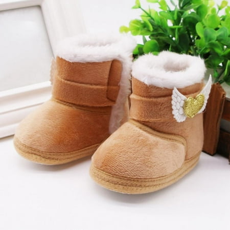 

SweetCandy Winter Baby Boy Girl Cotton Snow Boots With Loves Mid-tube Boots Infant Anti-slip Toddler Shoes