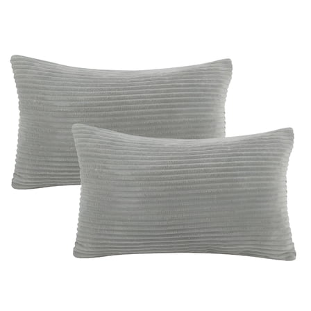LAMIRO Soft Corduroy Striped Velvet Throw Pillow Set 2-Pack 12"