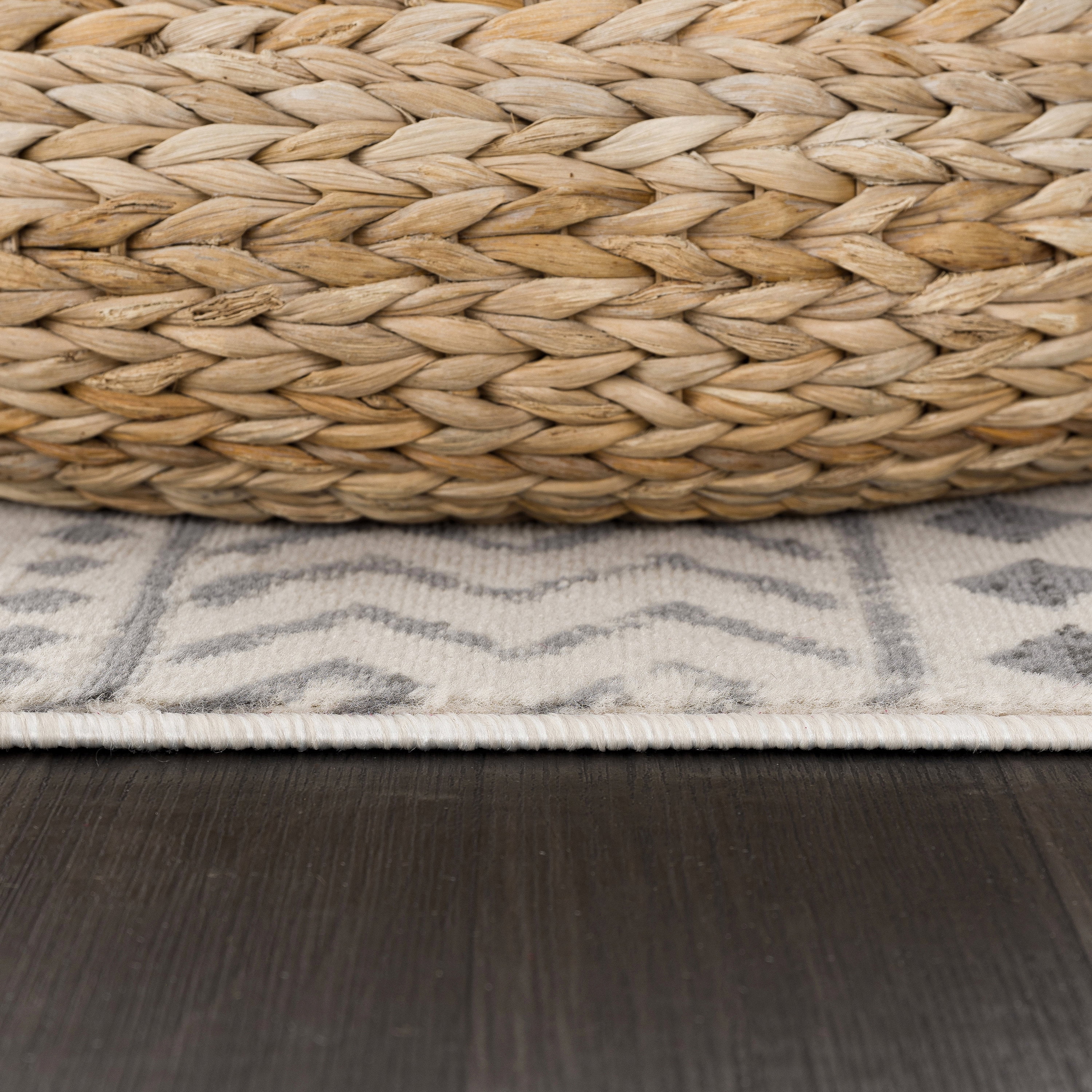 CAMILSON Crystal Grey Area Rug 5'x7' Oval Boho for Living Room Bedroom Dining Room Grey / Cream Indoor Area Rugs