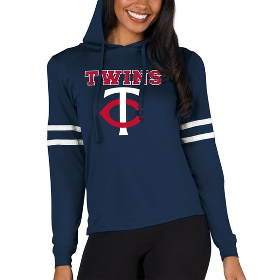 Women's Concepts Sport Navy Minnesota Twins Marathon Lightweight Lounge Pullover Hoodie