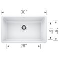 thumbnail image 4 of Blanco 442533 Precis Undermount Granite Composite Kitchen Sink, White, 4 of 4