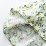 YunPes Toddler Girls Floral Dress Sleeveless Ruffle Mock Neck A-line Dress with Button Girls Summer Gathered Waist Flowy Dress