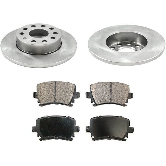 Rear Brake Pad and Rotor Kit - Compatible with 2006 - 2009 Volkswagen Rabbit 2007 2008