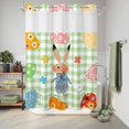 thumbnail image 6 of No Hook Shower Curtain, Spring Easter Shower Curtains for Bathroom with See Through Top Window, Green Plaid Bunny Colorful Eggs Floral Waterproof & Washable Bath Curtain Extra Long 72"x84", 6 of 9