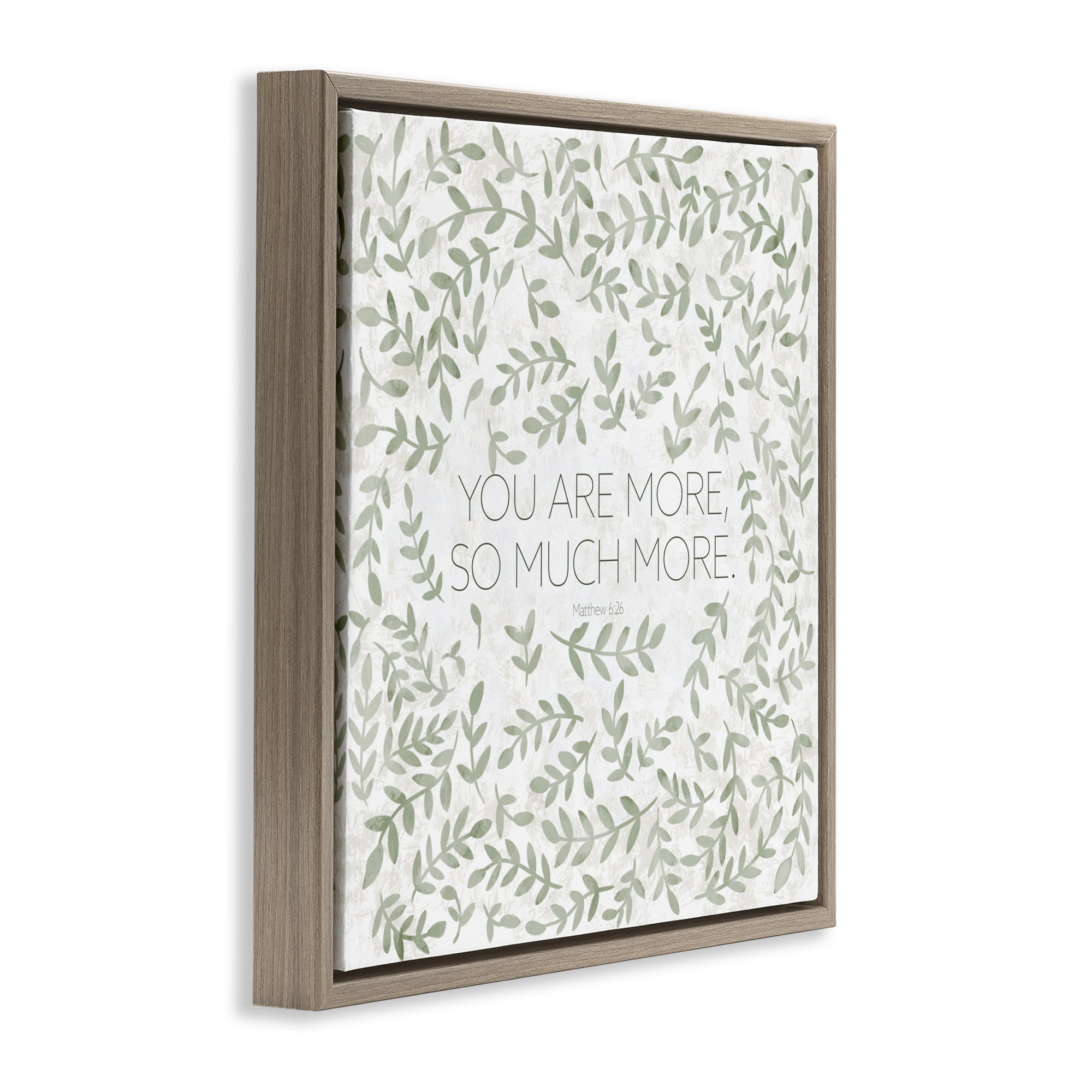 Stupell Industries Curved Ivy Sprigs Proverb Brown Framed Floater Canvas Wall Art, design by SD Graphics Studio