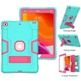 thumbnail image 2 of Dteck Case for Apple iPad 9th Generation 10.2-inch (2021),Shockproof Rubber Armor 3-Layer Protection Case Hybrid Hard Kicstand Cover for iPad 10.2" 9th Gen 2021/8th Gen 2020/7th Gen 2019,Mint+Rose, 2 of 6