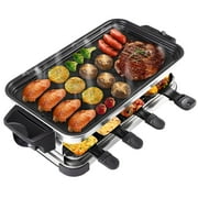 ZXMT 3-in-1 Electric Griddle 1600W Smokeless Indoor Grill Non-Stick Hot Pot BBQ Grill Combo with 4 Dishes