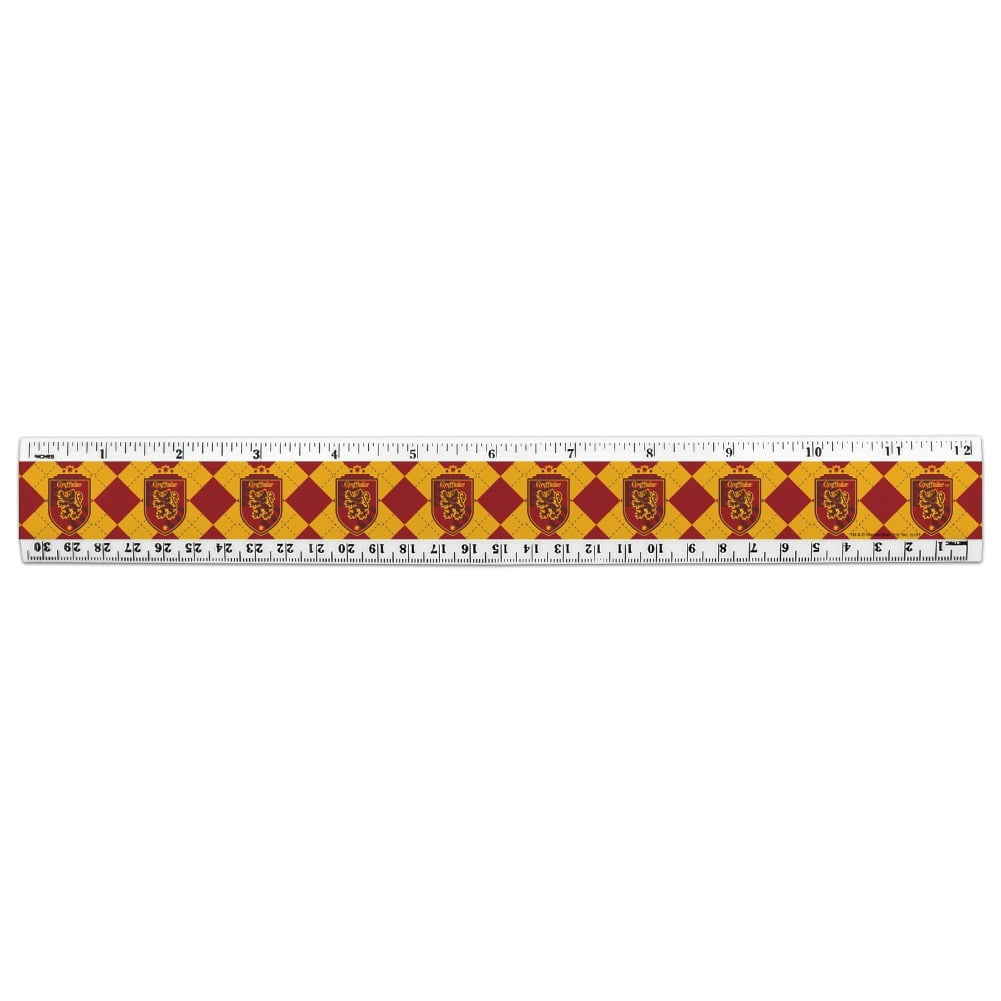 Harry Potter Gryffindor Plaid Sigil 12 Inch Standard and Metric Plastic ...
